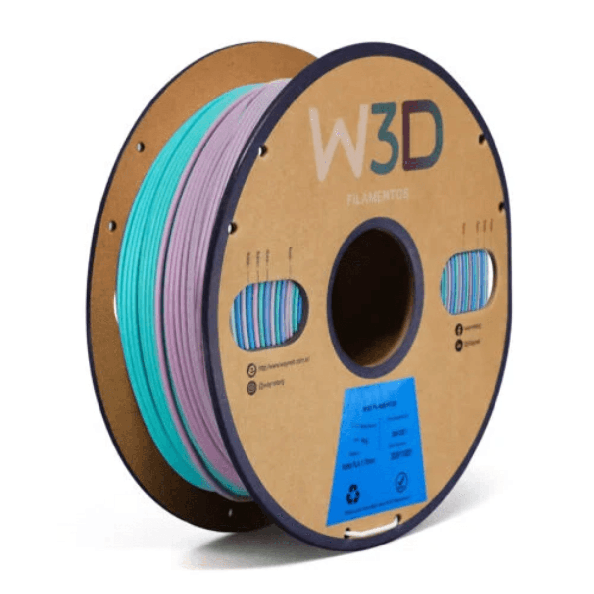 Filamento PLA Multicolor Pastel W3D 1kg 1,75mm