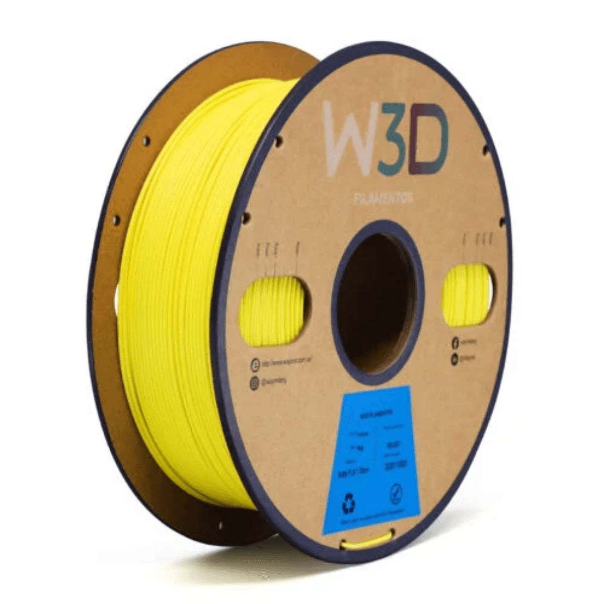 Filamento PLA Mate W3D 1kg 1,75mm — Amarillo