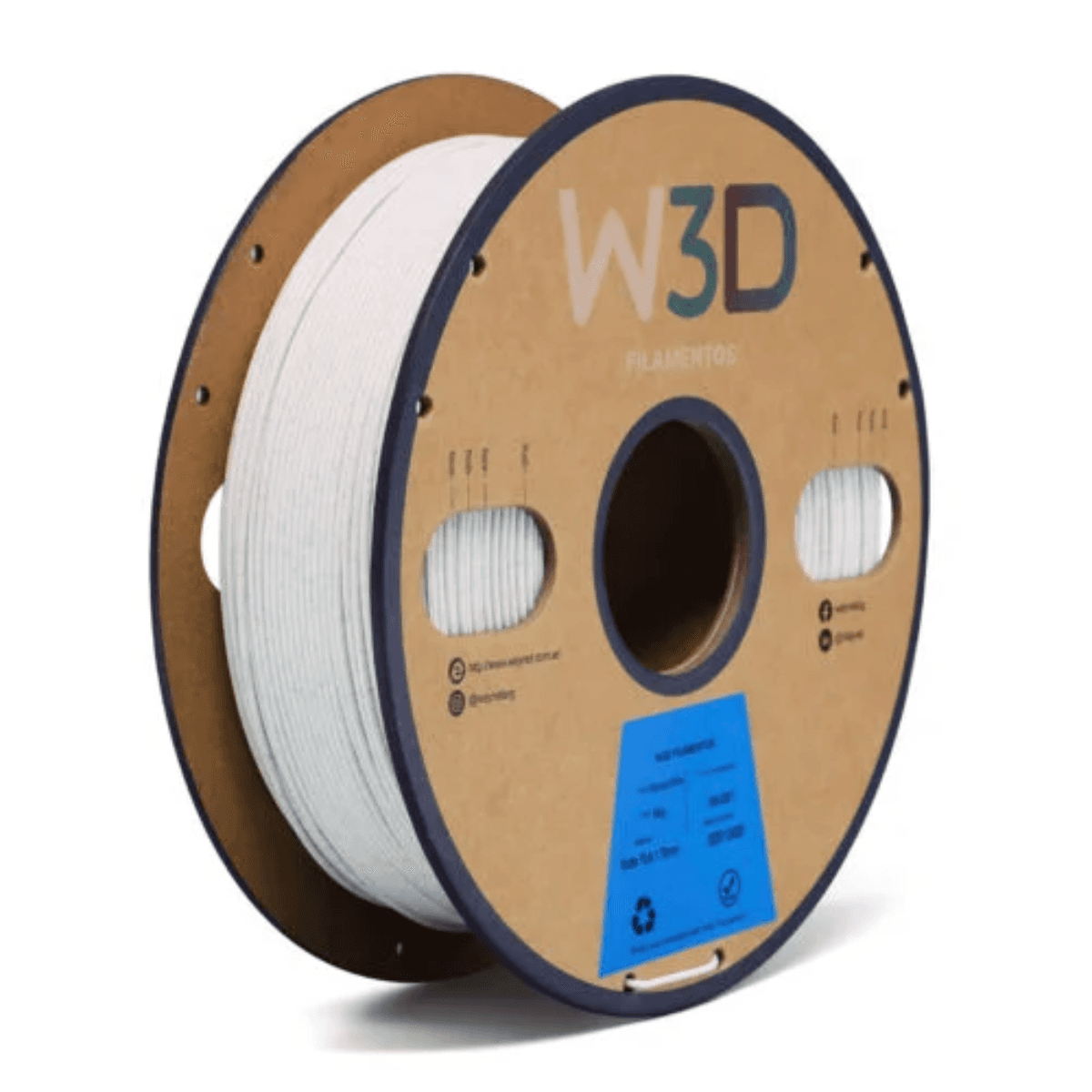 Filamento PLA Mate W3D 1kg 1,75mm — Blanco