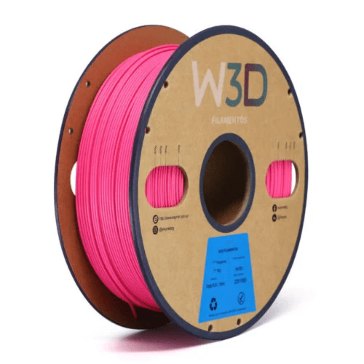 Filamento PLA Mate W3D 1kg 1,75mm — Rosado