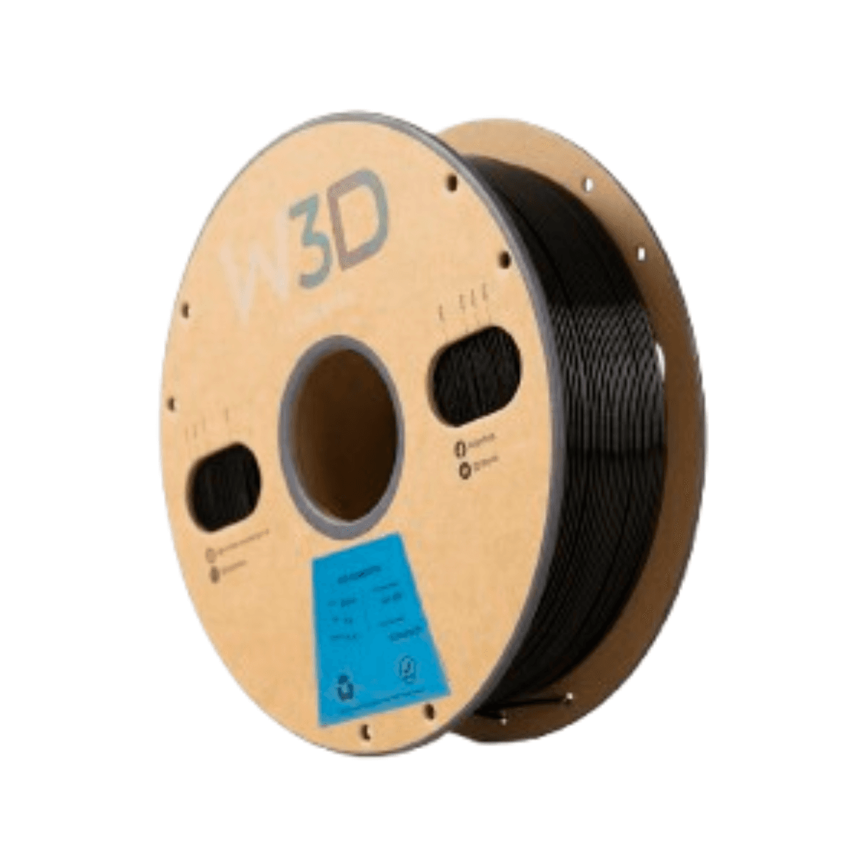 Filamento PLA+ W3D 1kg 1,75mm — Negro