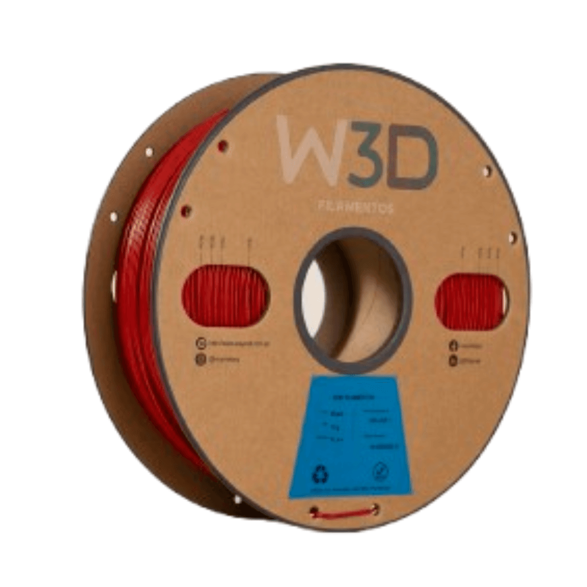 Filamento PLA+ W3D 1kg 1,75mm — rojo