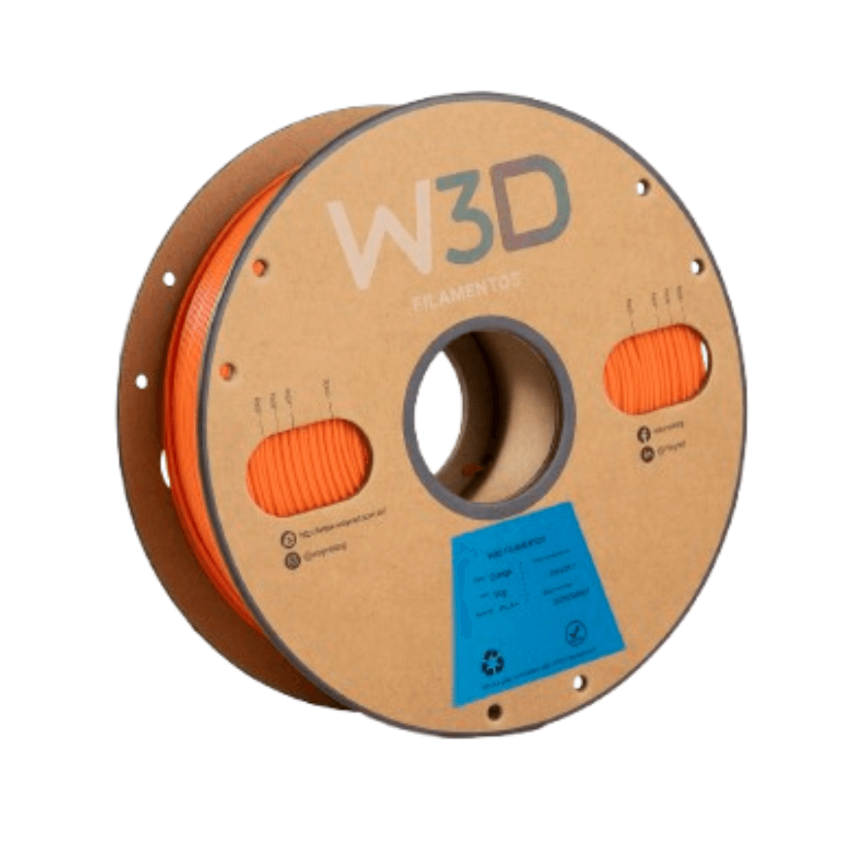 Filamento PLA+ W3D 1kg 1,75mm — Naranja