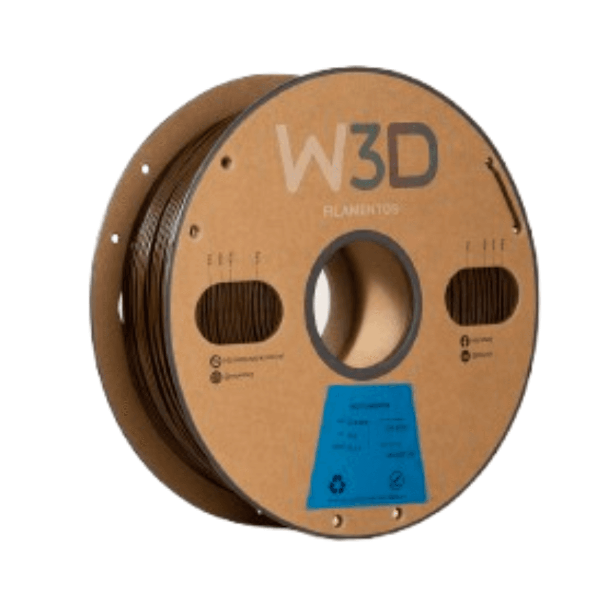 Filamento PLA+ W3D 1kg 1,75mm — Marrón Oscuro