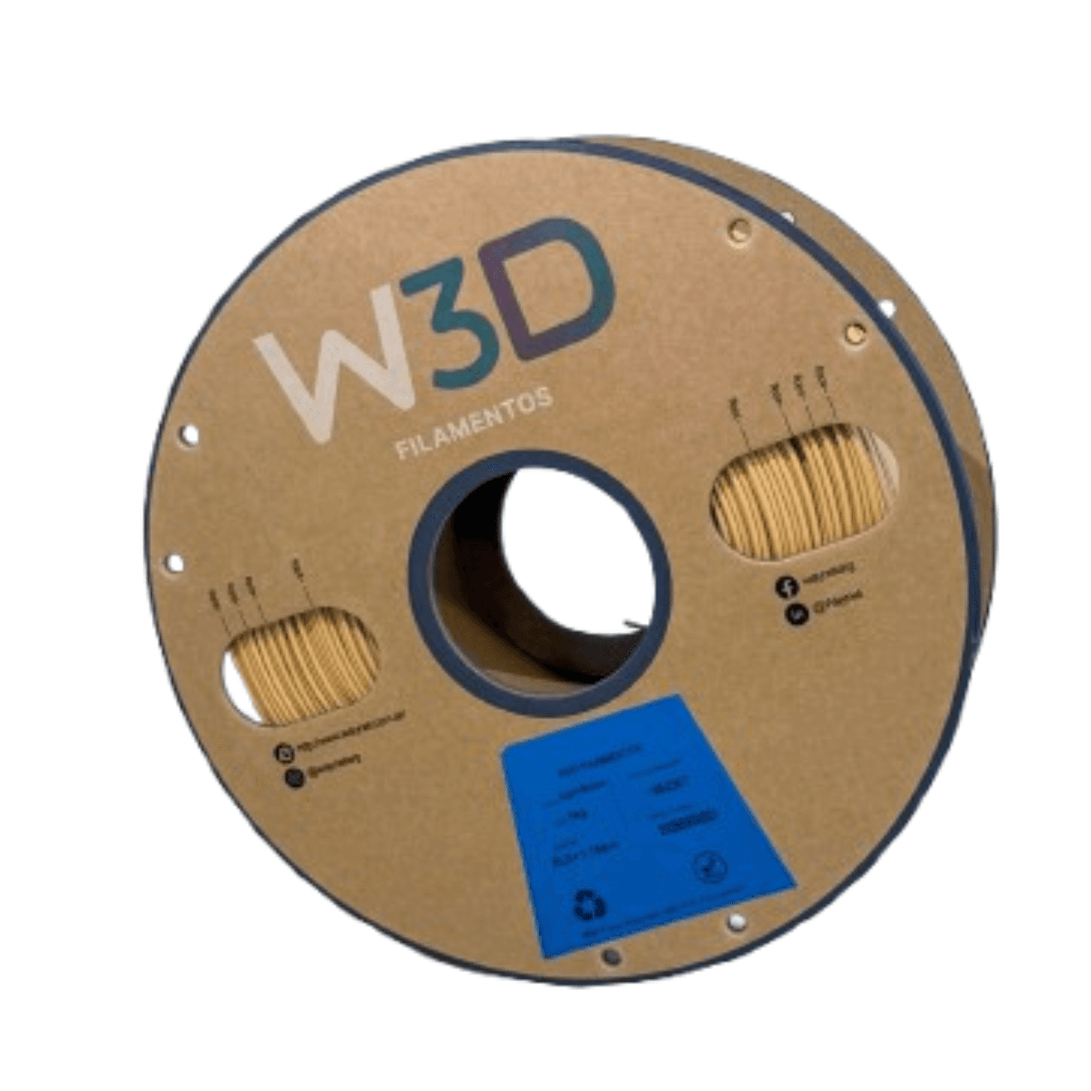 Filamento PLA+ W3D 1kg 1,75mm — Marrón claro